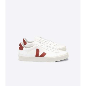 Low Tops Sneakers Veja CAMPO CHROMEFREE Mujer White/Red | España 603ILH